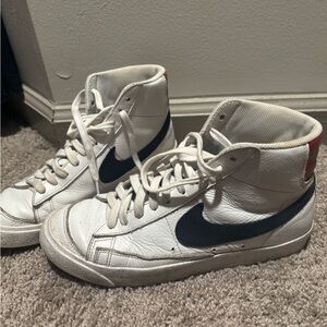 Nike White and Navy High-Tops